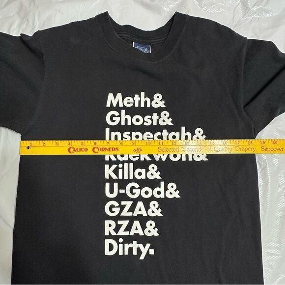 Manifest Wu Tang Clan Members Black Graphic Tee with White Text Size Small - Picture 5 of 9